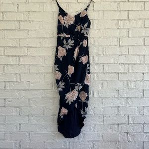 Floral dress- navy and pink